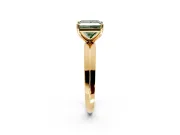 Solitaire Engagement Ring Setting for Fancy Green Princess Cut Center with Wide Knife Ridge Band and Prong Head in Yellow Gold