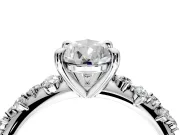 Solitaire Engagement Ring Setting for Pear-Shaped Center with Trailing Leaf Accent Band and Prong Head in Sterling Silver