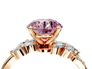 Solitaire Engagement Ring Setting for Fancy Pink Round Cut Center with Marquise Accent Twist Band and Prong Head in Rose Gold