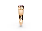 Tension Engagement Ring Setting for Fancy Pink Cushion Cut Center with Wide Flat Band and Tension Head in Rose Gold