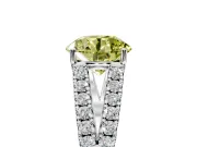 Solitaire Engagement Ring Setting for Fancy Yellow Round Cut Center with Pave Split Shank and Prong Head in Sterling Silver