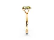 Solitaire Engagement Ring Setting for Fancy Yellow Pear-Shaped Center with Fine Wire Band and Prong Head in Yellow Gold
