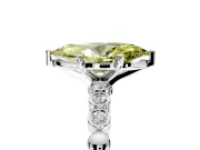 Solitaire Engagement Ring Setting for Fancy Yellow Marquise Center with Bezel-Dot Beaded Band and Prong Head in White Gold