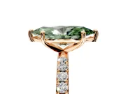 Solitaire Engagement Ring Setting for Fancy Green Marquise Center with Micro Pave Band and Prong Head in Rose Gold