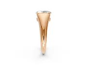 Tension Engagement Ring Setting for Oval Center with Wide Tapered Band and Tension Head in Rose Gold