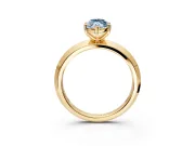 Solitaire Engagement Ring Setting for Fancy Blue Marquise Center with Wide Knife Ridge Band and Prong Head in Yellow Gold
