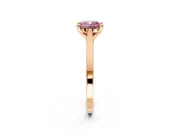 Solitaire Engagement Ring Setting for Fancy Pink Cushion Cut Center with Tapered Shoulders and Prong Head in Rose Gold