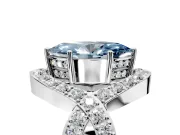 Halo Engagement Ring Setting for Fancy Blue Marquise Center with Pave Infinity Twist Band and Prong Head in Platinum