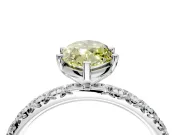 Solitaire Engagement Ring Setting for Fancy Yellow Marquise Center with Shared-Prong Accents and Prong Head in Sterling Silver