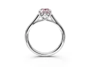 Solitaire Engagement Ring Setting for Fancy Pink Oval Center with Cathedral Band and Prong Head in Platinum