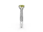 Solitaire Engagement Ring Setting for Fancy Yellow Round Cut Center with Multi-Row Accents and Prong Head in Platinum