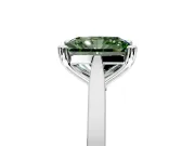 Solitaire Engagement Ring Setting for Fancy Green Radiant Cut Center with Tapered Shoulders and Prong Head in White Gold