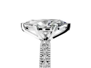 Solitaire Engagement Ring Setting for Marquise Center with Milgrain-Edged Pave Band and Prong Head in Sterling Silver