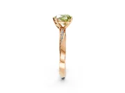 Side Accent Engagement Ring Setting for Fancy Yellow Heart-Shaped Center with Accent Shoulders and Prong Head in Rose Gold