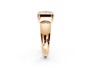 Solitaire Engagement Ring Setting for Princess Cut Center with Wide Band and Bezel Head in Rose Gold