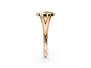 Solitaire Engagement Ring Setting for Fancy Yellow Oval Center with V Split Shank and Bezel Head in Rose Gold