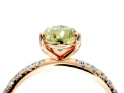 Solitaire Engagement Ring Setting for Fancy Yellow Pear-Shaped Center with Micro Pave Band and Prong Head in Rose Gold