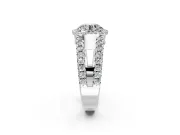Halo Engagement Ring Setting for Round Cut Center with Wide-Open Pave Split Shank and Prong Head in Platinum