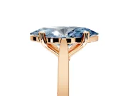 Solitaire Engagement Ring Setting for Fancy Blue Marquise Center with Tapered Shoulders and Prong Head in Rose Gold