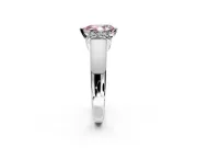 Solitaire Engagement Ring Setting for Fancy Pink Pear-Shaped Center with Wide Band, Pave Collar and Prong Head in Platinum