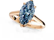 Solitaire Engagement Ring Setting for Fancy Blue Marquise Center with Cathedral Band and Prong Head in Rose Gold