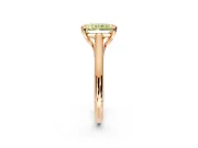 Solitaire Engagement Ring Setting for Fancy Yellow Radiant Cut Center with Cathedral Band and Prong Head in Rose Gold