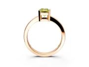 Solitaire Engagement Ring Setting for Fancy Yellow Emerald Cut Center with Plain Band and Flat Tab Prong Head in Rose Gold