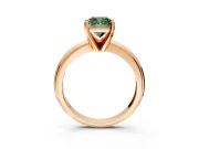 Solitaire Engagement Ring Setting for Fancy Green Cushion Cut Center with Wire Band and Prong Head in Rose Gold
