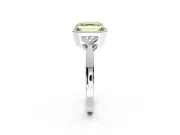 Cluster Engagement Ring Setting for Fancy Yellow Asscher Cut Center with Milgrain Shoulder Clusters and Prong Head in White Gold
