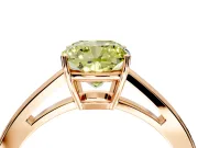 Solitaire Engagement Ring Setting for Fancy Yellow Cushion Cut Center with Open Cathedral Shoulders and Prong Head in Rose Gold