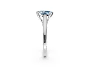 Solitaire Engagement Ring Setting for Fancy Blue Pear-Shaped Center with Cathedral Band and Prong Head in Platinum