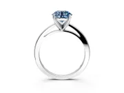 Solitaire Engagement Ring Setting for Fancy Blue Round Cut Center with Basket Rail and Prong Head in Platinum