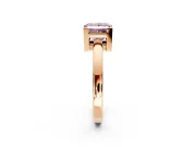 Solitaire Engagement Ring Setting for Fancy Pink Princess Cut Center with Plain Band and Flat Tab Prong Head in Rose Gold