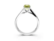 Solitaire Engagement Ring Setting for Fancy Yellow Emerald Cut Center with Round Cut Channel Band and Prong Head in Platinum