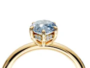 Hidden Halo Engagement Ring Setting for Fancy Blue Marquise Center with Thin Rounded Band and Prong Head in Yellow Gold