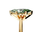 Solitaire Engagement Ring Setting for Fancy Green Marquise Center with Knife Ridge Band and Claw Prong Head in Yellow Gold