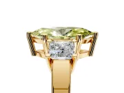 3 Stone Engagement Ring Setting for Fancy Yellow Marquise Center with Matching Side Accents and Prong Head in Yellow Gold