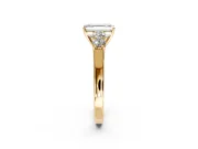 5 Stone Engagement Ring Setting for Emerald Cut Center with Equal Close-Set Accents and Prong Head in Yellow Gold