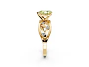 Solitaire Engagement Ring Setting for Fancy Yellow Pear-Shaped Center with Criss-Cross Accent Band and Prong Head in Yellow Gold