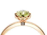 Solitaire Engagement Ring Setting for Fancy Yellow Pear-Shaped Center with Thin Rounded Plain Band and Prong Head in Rose Gold