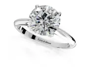 Solitaire Engagement Ring Setting for Round Cut Center with Knife Ridge Band and Claw Prong Head in Platinum