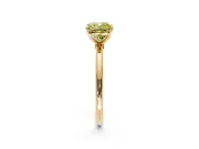 Solitaire Engagement Ring Setting for Fancy Yellow Cushion Cut Center with Straight Thin Band and Prong Head in Yellow Gold
