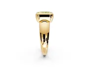 Solitaire Engagement Ring Setting for Fancy Yellow Radiant Cut Center with Wide Band and Bezel Head in Yellow Gold