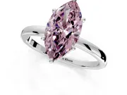 Hidden Halo Engagement Ring Setting for Fancy Pink Marquise Center with Plain Band and Tall Prong Head in Platinum