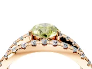 Solitaire Engagement Ring Setting for Fancy Yellow Pear-Shaped Center with Wide-Open Split Shank and Prong Head in Rose Gold