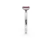 Low-Set Solitaire Engagement Ring Setting for Fancy Pink Emerald Cut Center with Thin Plain Band and Prong Head in Platinum