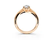Solitaire Engagement Ring Setting for Pear-Shaped Center with Reverse Tapered Band and Prong Head in Rose Gold
