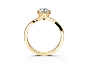 Solitaire Engagement Ring Setting for Oval Center with Plain Split Shank and Prong Head in Yellow Gold