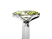 Solitaire Engagement Ring Setting for Fancy Yellow Marquise Center with Wide Knife Ridge Band and Prong Head in White Gold