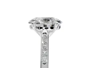 Solitaire Engagement Ring Setting for Oval Center with Channel Accents and Prong Head in Sterling Silver